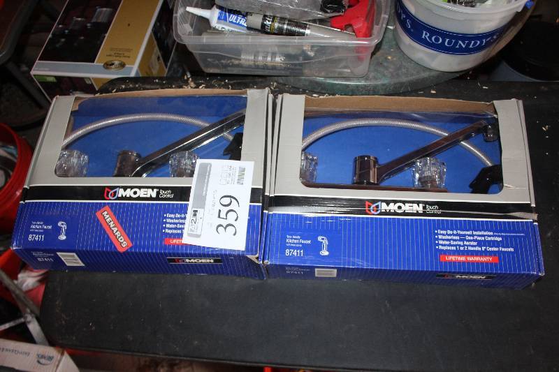 lot 359 image: Lot of (2) Moen Kitchen Faucets w Sprayer