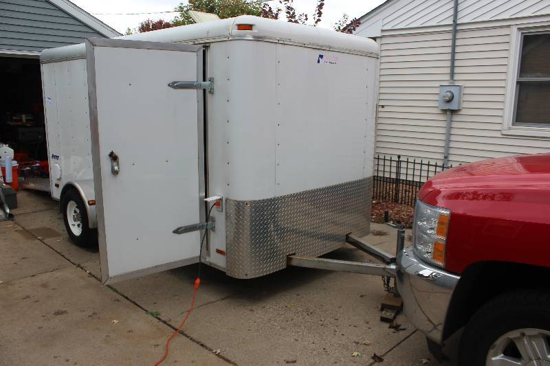 lot 301 image: 2005 American Box Trailer w Rear Drop Door, Side Door, Single Axle, Torsion Suspension