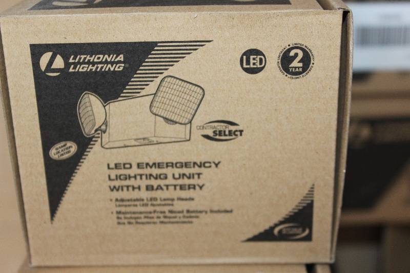 lot 392 image: Lot of (2) Lithonia Lighting LED Emergency Lights w Battery