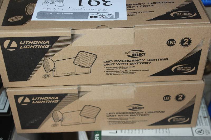 lot 391 image: Lot of (2) Lithonia Lighting LED Emergency Lights w Battery