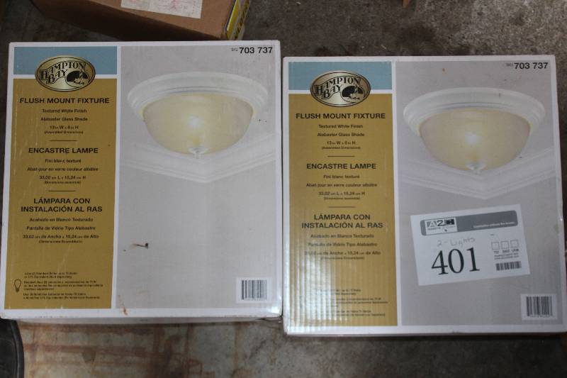 lot 401 image: Lot of (2) Hampton Bay Flush-Mount Fixture