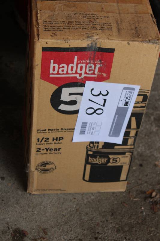 lot 378 image: Badger Insinkerator 12 hp Food Waste Disposer