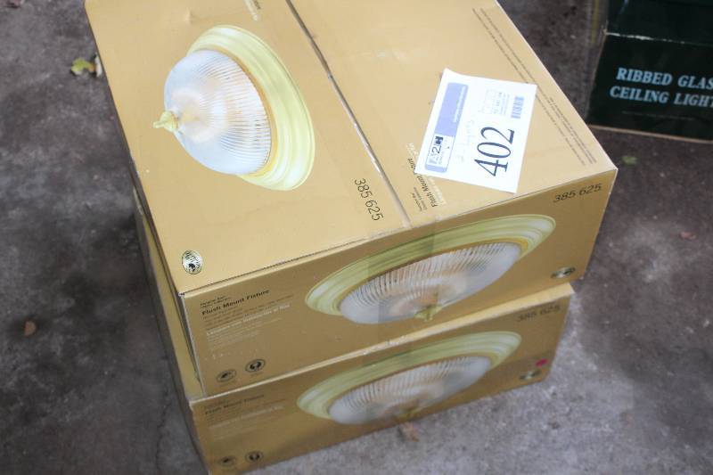 lot 402 image: Lot of (2) Hampton Bay Flush-Mount Fixture