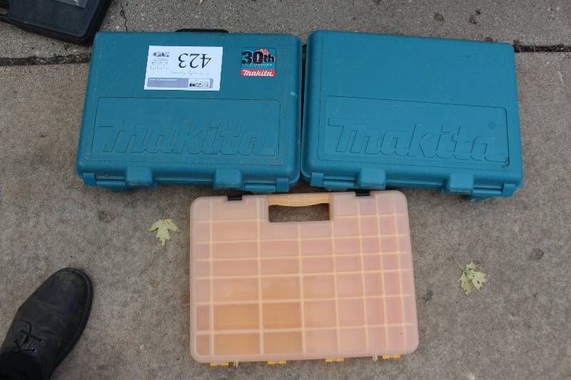 lot 423 image: Lot of (3) Empty Tool Cases, Parts Organizer