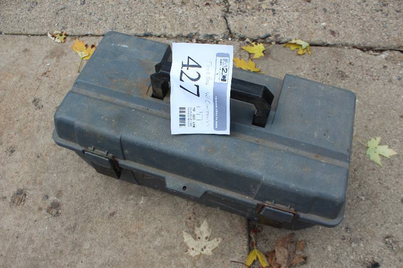 lot 427 image: Tool Box w Contents Includes  Sockets, Wrenches, Ratchets, Extensions