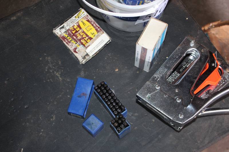 lot 510 image: Stapler, Hand Punch, Matches, Letter Stamps