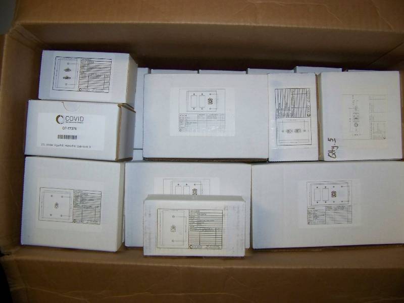 lot 111 image: (LARGE LOT - 2 Boxes) COVID, Miscellaneous Wall Connector Plates - NEW in Packaging