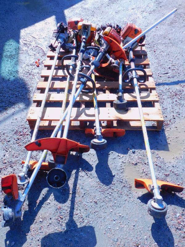 Lot of Gas-Powered Stihl Weed Eaters