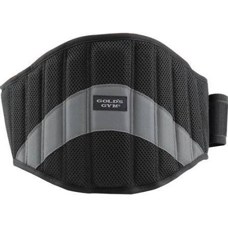 lot 65 image: Golds Gym Leather Belt, Black and Golds Gym Contoured Weight Belt, LXL in packages