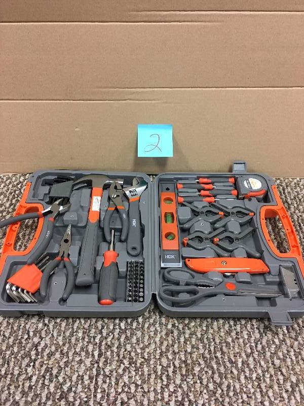 lot 2 image: HDX Homeowners Tool Set (76-Pieces) never used inside box