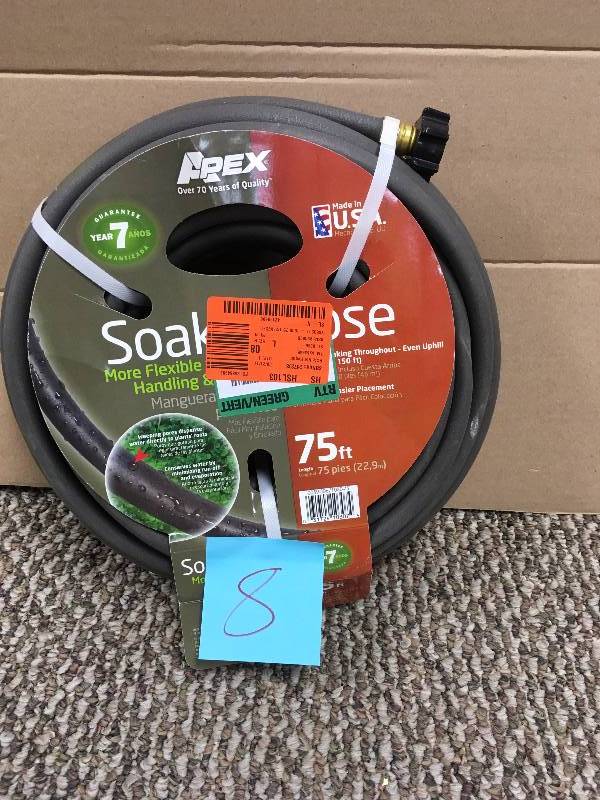 lot 8 image: 12 x 75 Apex Soil Soaker Hose, Brown never used