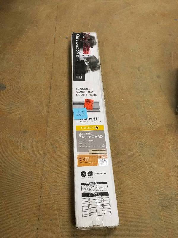 lot 22 image: Electric Baseboard Heaters 1000 Watts 48 In Length, Brown never used in box
