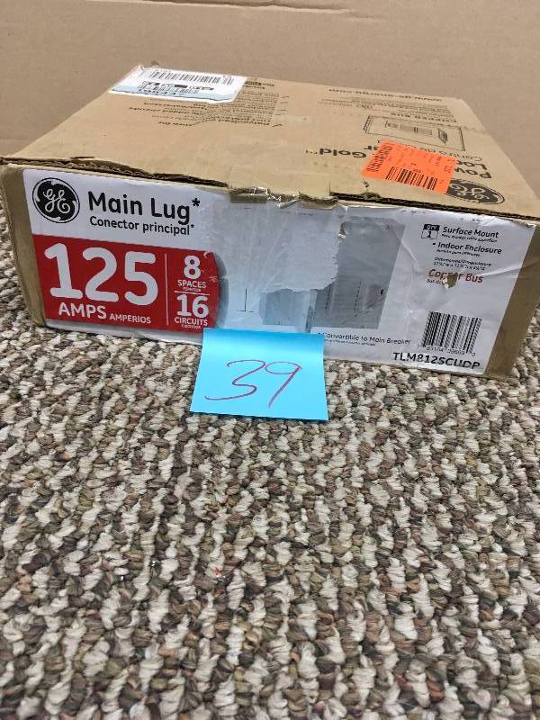 lot 39 image: PowerMark Gold TLM812SCUDP Standard Convertible Load Center, 120240 VAC, 125 A never used open box