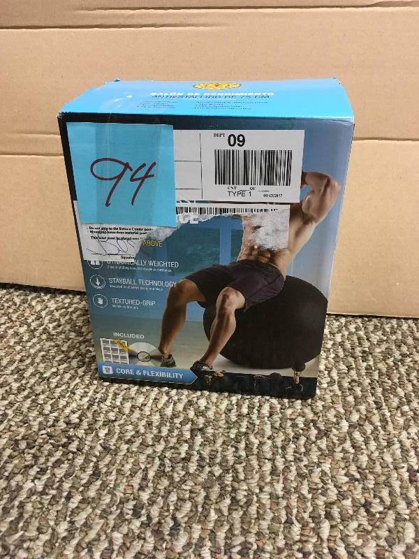 lot 94 image: Golds Gym 75 cm Performance Stayball in box