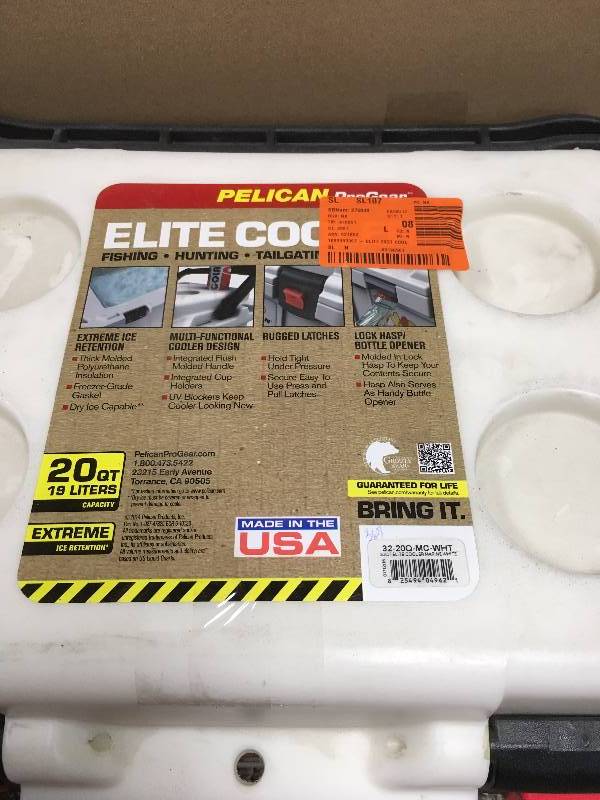 lot 120 image: 32-20Q-MC-WHT, PLO20QWHT, 825494049621, PELICAN 32-20Q-MC-WHT 20-Quart MSRP $299