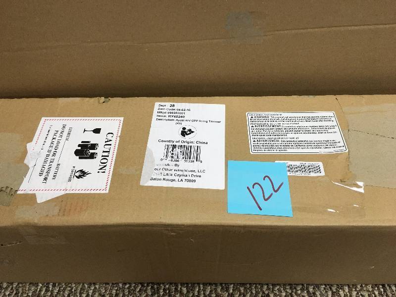 lot 122 image: Ryobi 40-Volt Lithium-Ion Cordless String Trimmer - 1.5 Ah Battery and Charger Included in box