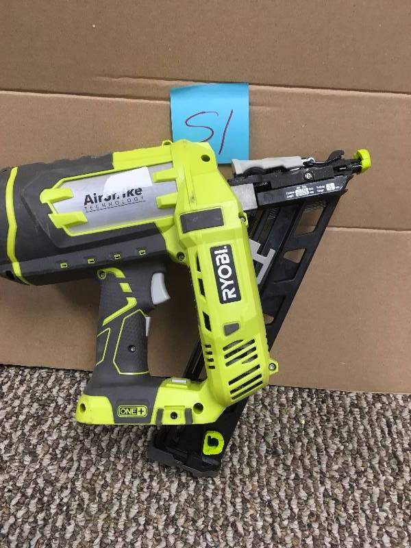 lot 51 image: Ryobi 18-Volt ONE 15-Gauge AirStrike Cordless Angled Nailer (Tool-Only) good working condition