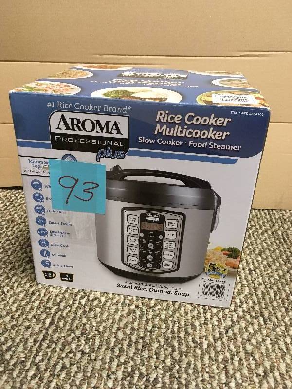 Aroma Professional Plus Rice Cooker 2854100 used in box very good condition, KX Real Deal Auction Tools, Housewares, Appliances, and More St Paul  Auction