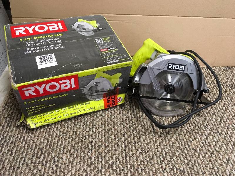 lot 107 image: Circular Saws Ryobi Saws - Circular 13-Amp 7-14 in. Circular Saw CSB125 in box good working condition