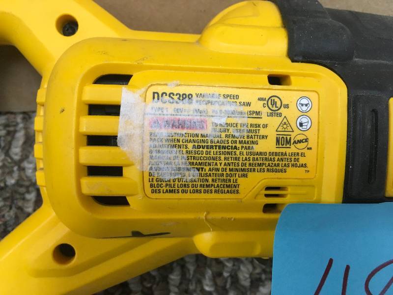lot 48 image: DEWALT FLEXVOLT 60 Volt Brushless Reciprocating Saw - Tool Only, Model DCS388B  no box return