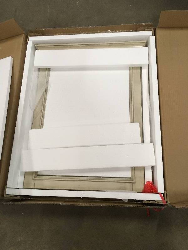 Home Decorators Collection Klein 30 in. L x 23.5 in. W Wall Mirror in Antique White-KLWM2430