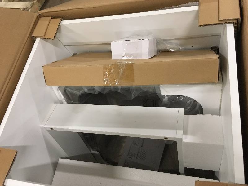 Presenza All-in-One 24.2 in. x 21.3 in. x 33.8 in. Stainless Steel Laundry Sink and White 2 Door Cabinet open box never used