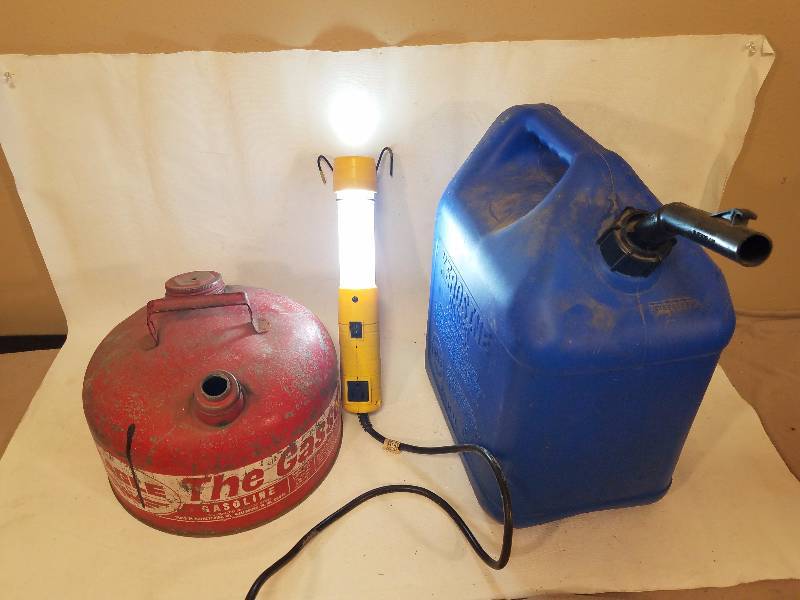 lot 80 image: Gas Cans and Fluorescent Light