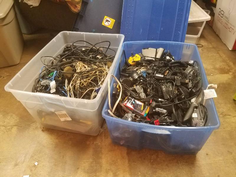 lot 98 image: 2 Totes filled with cords