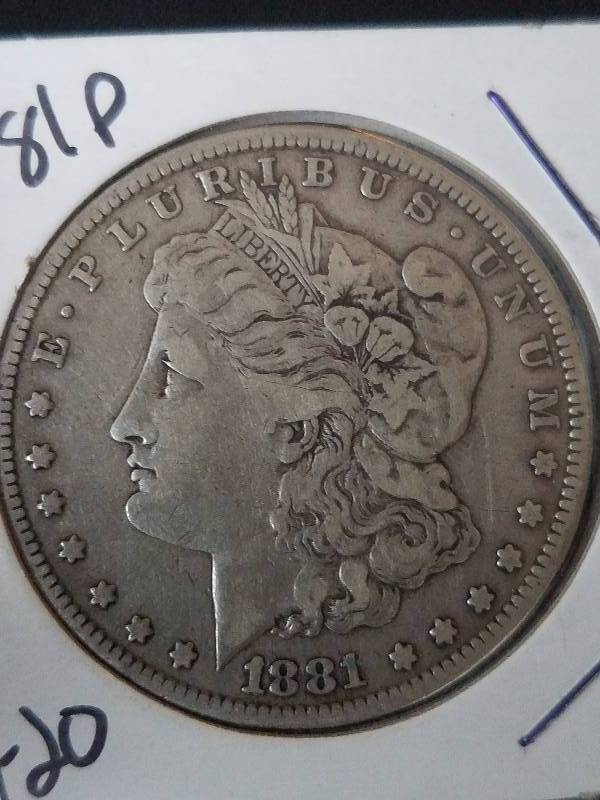 lot 104 image: 1881 P Morgan Silver Dollar VF20