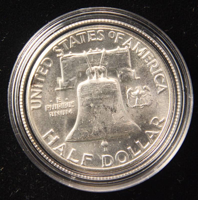 1963 FRANKLIN SILVER HALF DOLLAR BU UNC IN AIRTITE