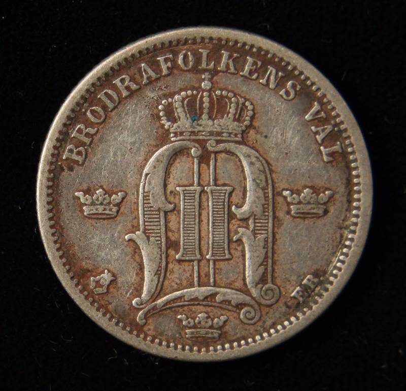 1899 EB SWEDEN 50 ORE (5 GRAMS - 60% SILVER) RARE COIN