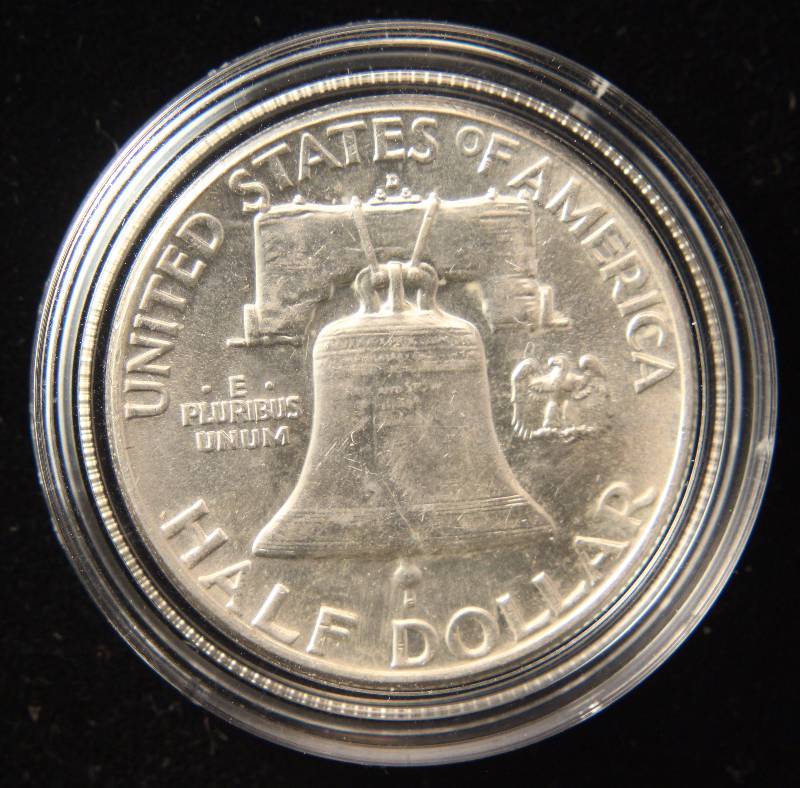 1963-D FRANKLIN SILVER HALF DOLLAR BU FBL IN AIRTITE HOLDER