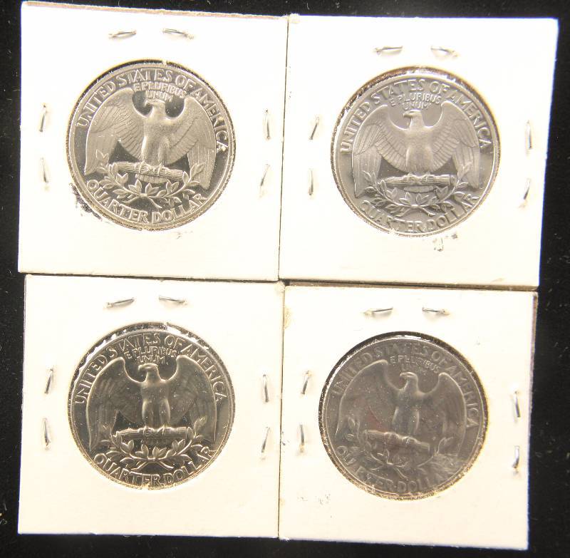 GROUP OF 4 PROOF WASHINGTON QUARTERS 66(SMS) 1971S 1980S & 1986S