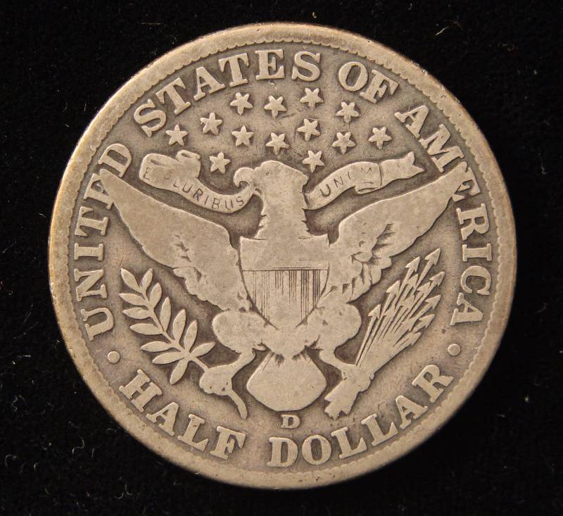1913-D BARBER SILVER HALF DOLLAR