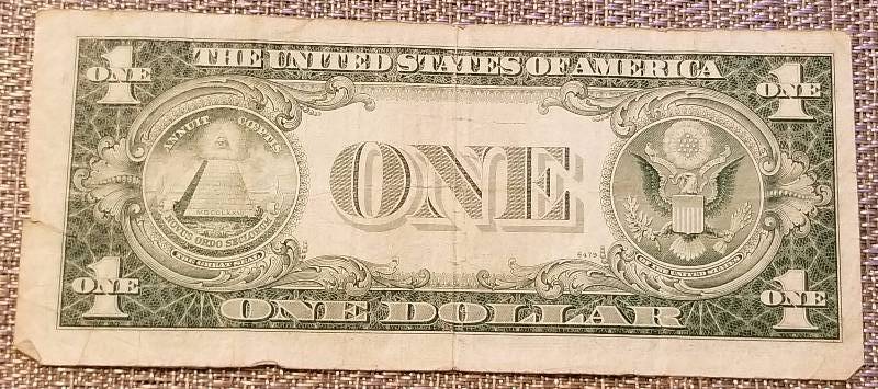 1935F US BLUE SEAL $1 SILVER CERTIFICATE FEDERAL RESERVE NOTE