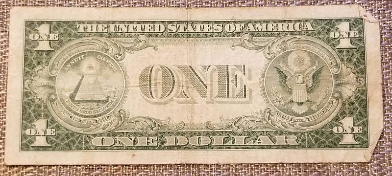 1935F US BLUE SEAL $1 SILVER CERTIFICATE FEDERAL RESERVE NOTE