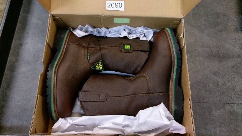 John Deere Mens 11 Steel Toe Metatarsal Guard Boots - Dark Brown - Size 9.5