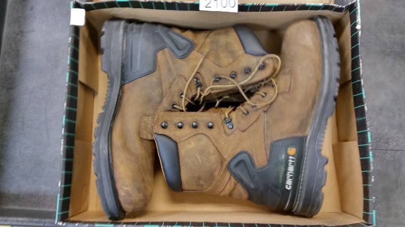 Carhartt Mens 8 Waterproof Work Boots - Brown - 10 WIDE