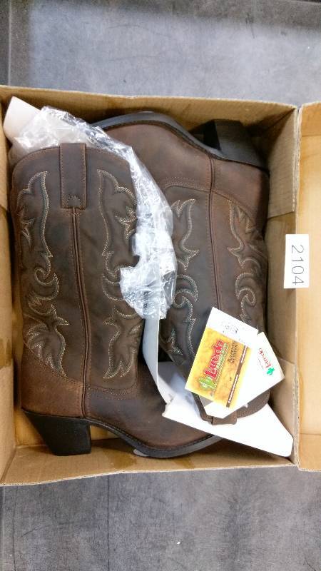 Laredo Womens Wide Shaft Boots - Black  Tan - Size 9 WIDE