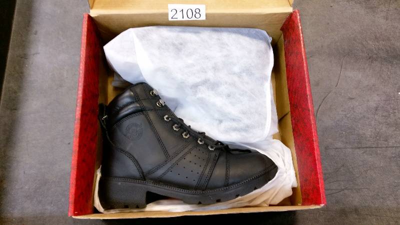 Milwaukee Leather Womens Boots With Zipper and Lace - Black - Size 9.5