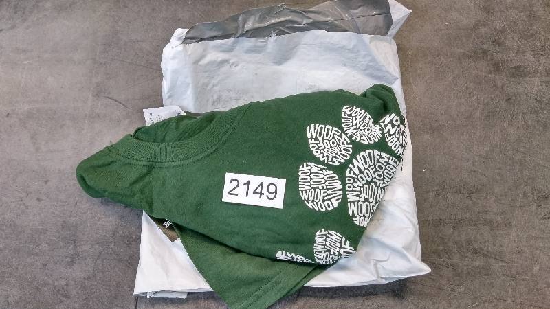 LA Pop Art Mens Tee - Woof Paw T Shirt - Green - Size 2XL