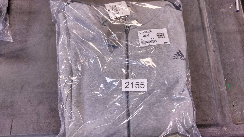 adidas Mens Essentials Zippered Hoodie - Grey  Black - Size 3XL
