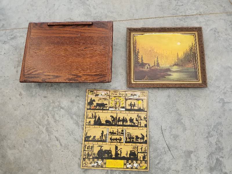 lot 73 image: Lot - Lap Desk, Tribute to Farm Wife Plaque, Picture
