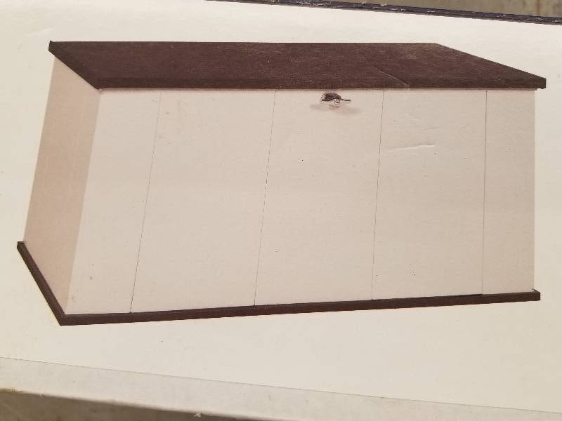 lot 75 image: NEW IN BOX - Arrow Outdoor Deck Storage BoxCabinet, 21CF