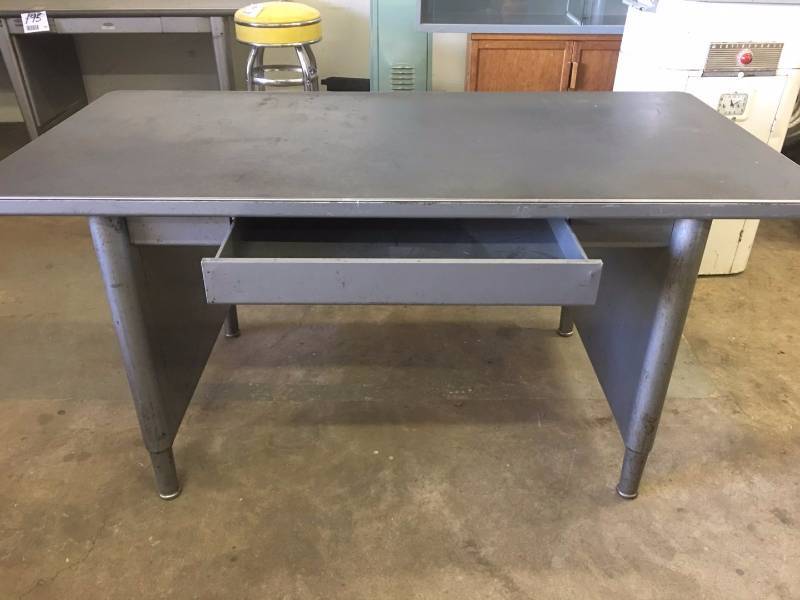 lot 1910 image: Vintage Executive Steel Desk