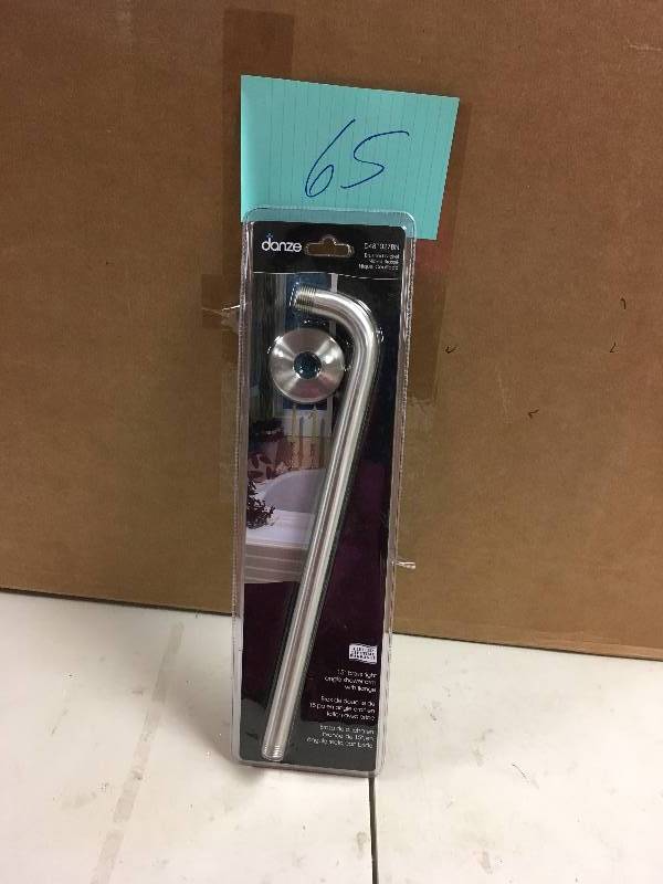 lot 65 image: Danze D481027BN Right Angle Showerarm with Flange, 15-Inch, Brushed Nickel never used in package