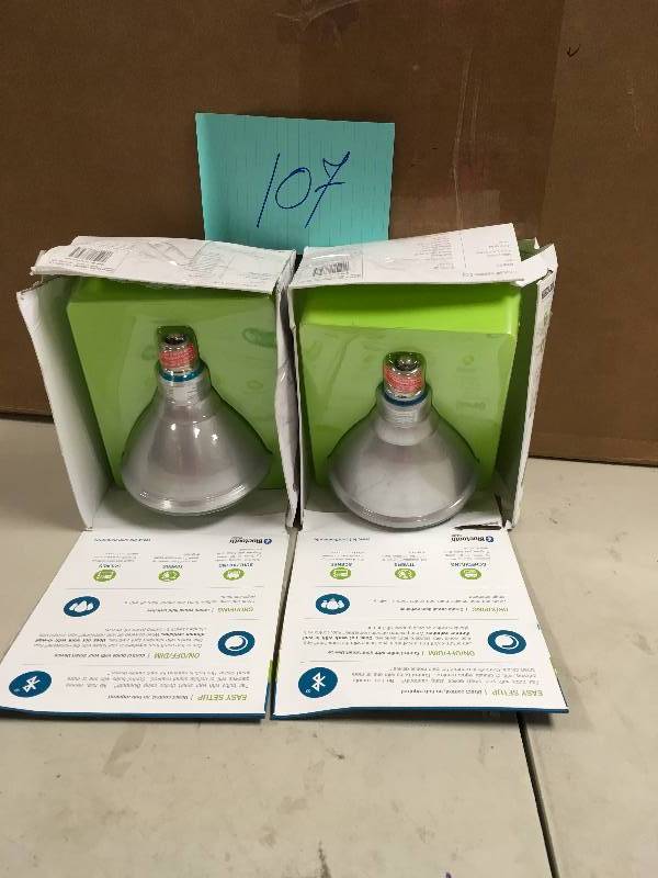 lot 107 image: Feit Electric Co, Inc. PAR38LEDHBR LED Dimmable PAR38 Reflector never used in box 2 pack