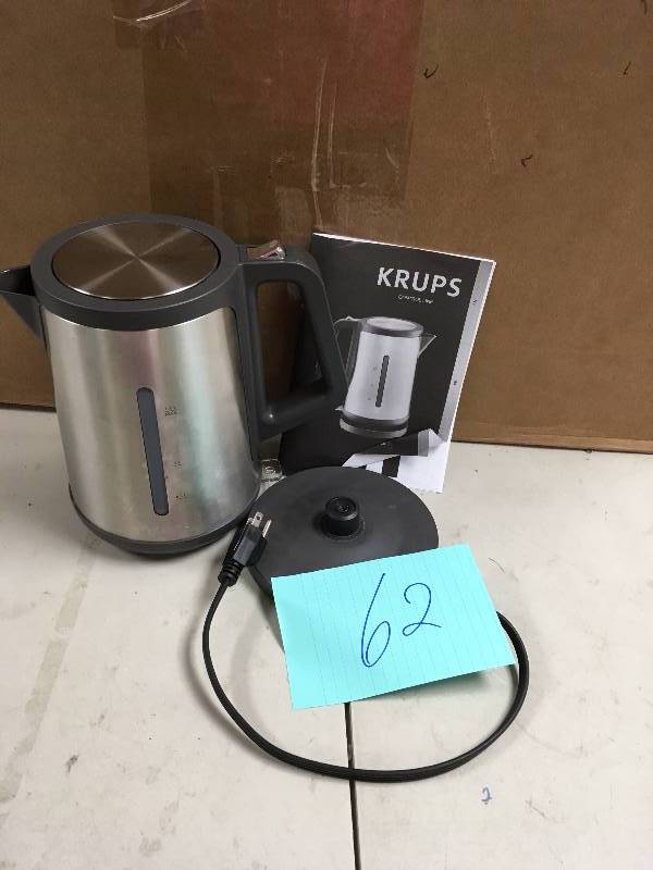 lot 62 image: KRUPS, Control Line, BW442D50, 1.7 L. Kettle, Brushed Stainless Steel