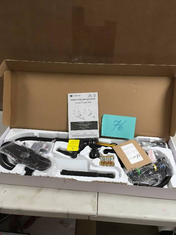 lot 76 image: Glacier Bay Touchless Single-Handle Pull-Down Sprayer Kitchen Faucet wLED Light in Bronze never used in box