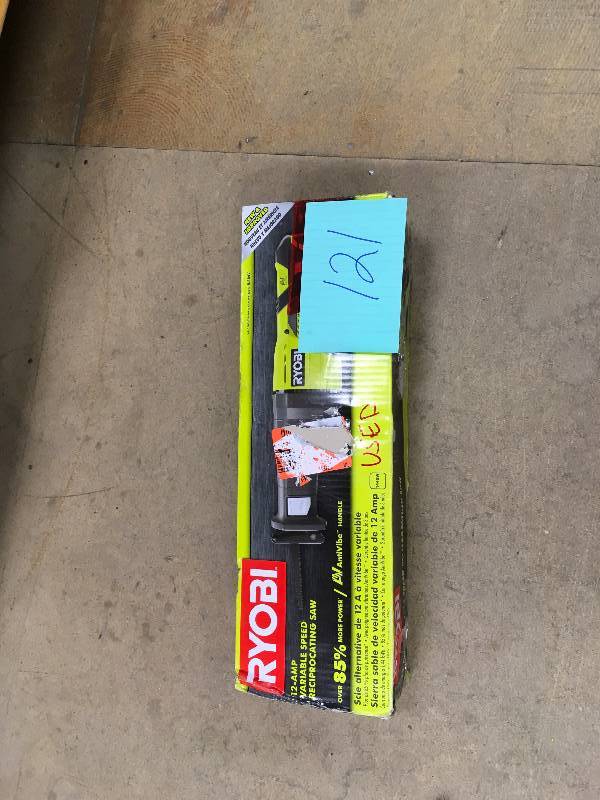 lot 121 image: Ryobi 12 Amp Reciprocating Saw used good working condition